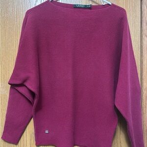 Ralph Lauren Women's Deep Red Crew Neck Sweater